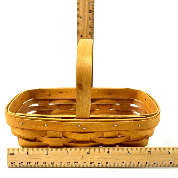 Bundle of 4 Vintage 90s Y2K Longaberger Baskets Woven Maple Wood Round Square - Picture 7 of 10